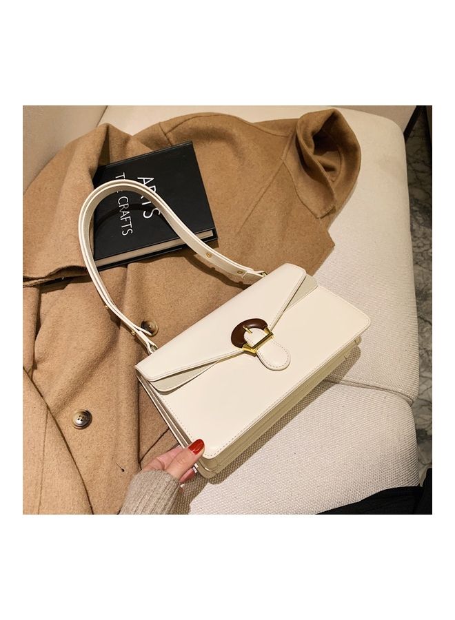 Front Flap Closure Crossbody Bag White  - Image 4