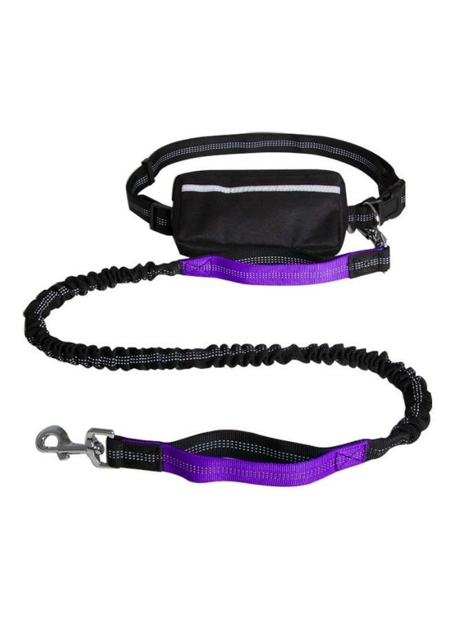 Generic 2-Piece Hands-Free Leash With Removable Zipper Pouch Black/Purple 25x8x8cm  - Image 1