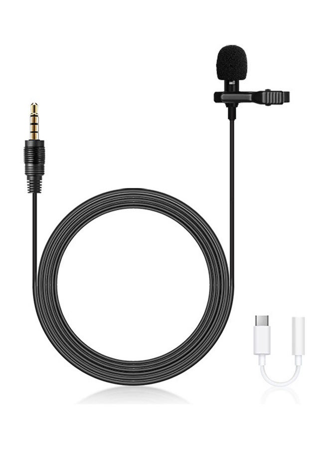 Lavalier Microphone With Type-C Conversion Plug Black - Image 1