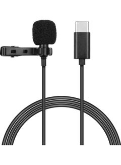 Omni-Directional Lapel Lavalier Type-C Microphone Black