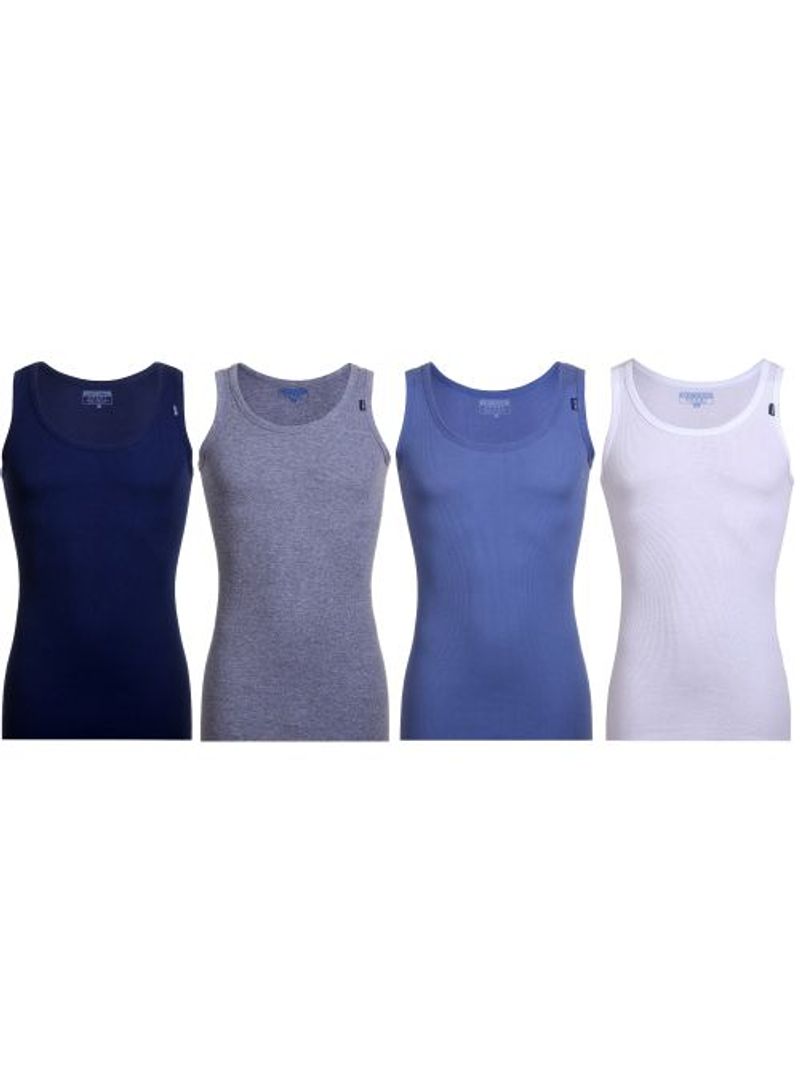 COTTONIL 4-Piece Cotton Sleeveless Tank Top Undershirts Set Multicolor  - Image 1