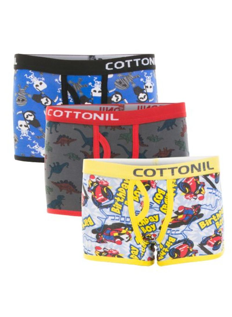 COTTONIL 3-Piece Printed Party Cotton Boxers Underwear Set Multicolor  - Image 1
