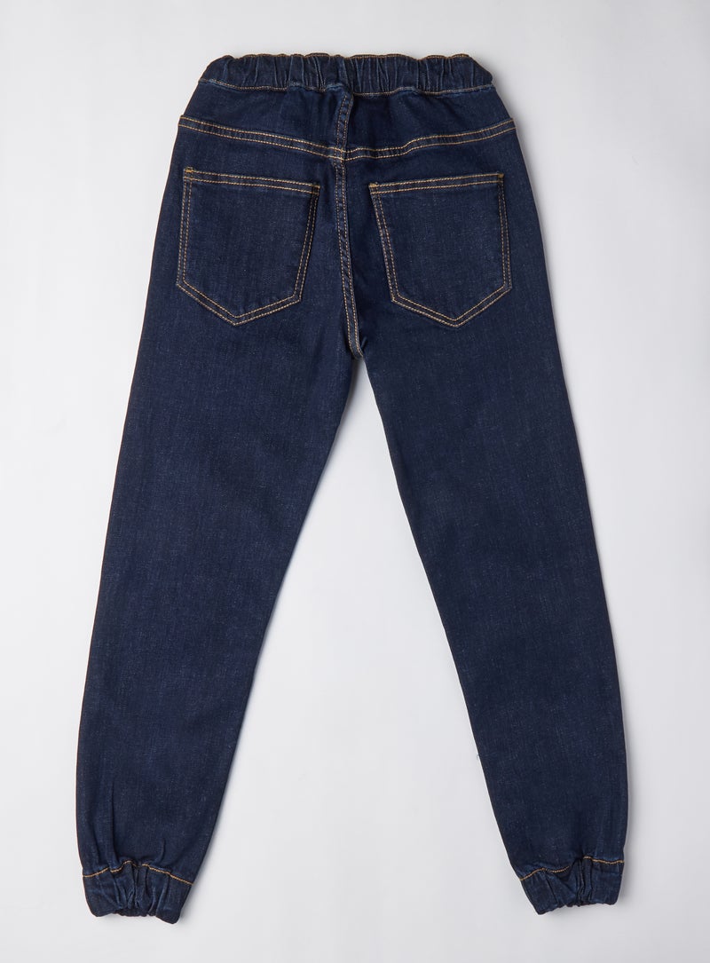 Neon Boy Casual Denim Joggers Navy  - Image 2