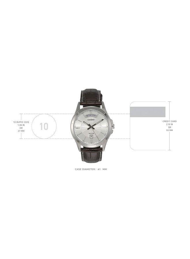 Men's Leather Analog Watch MTP 1381L-7A