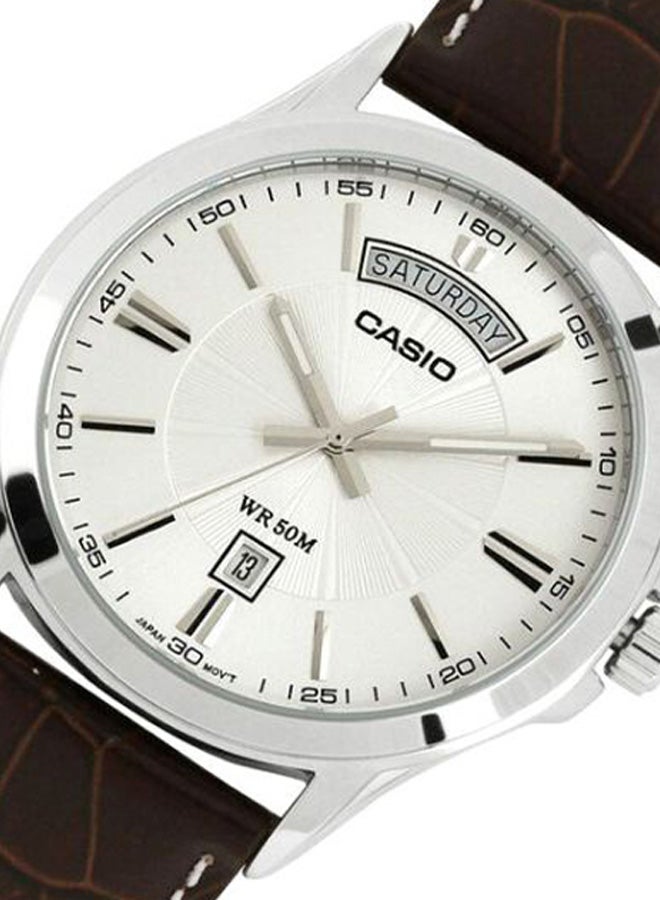 Men's Leather Analog Watch MTP 1381L-7A