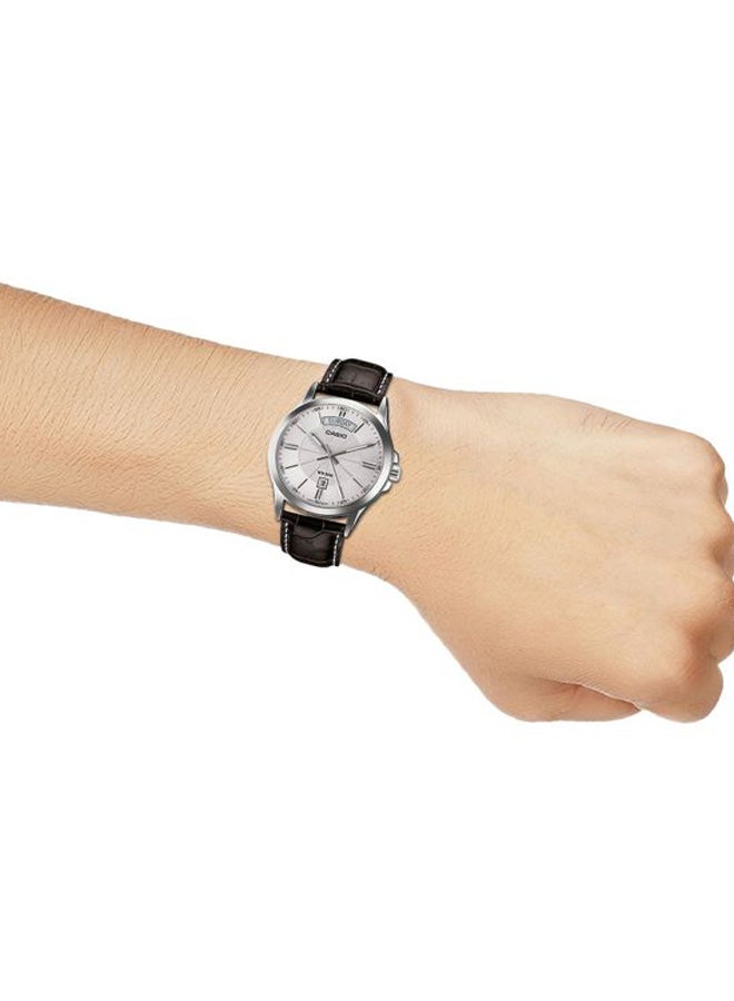 Men's Leather Analog Watch MTP 1381L-7A