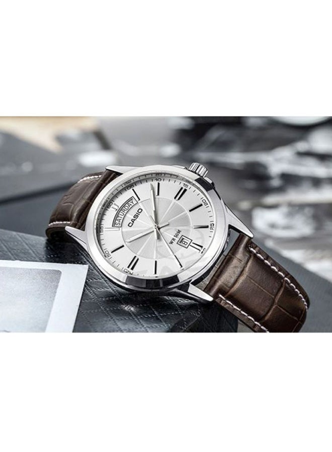 Men's Leather Analog Watch MTP 1381L-7A