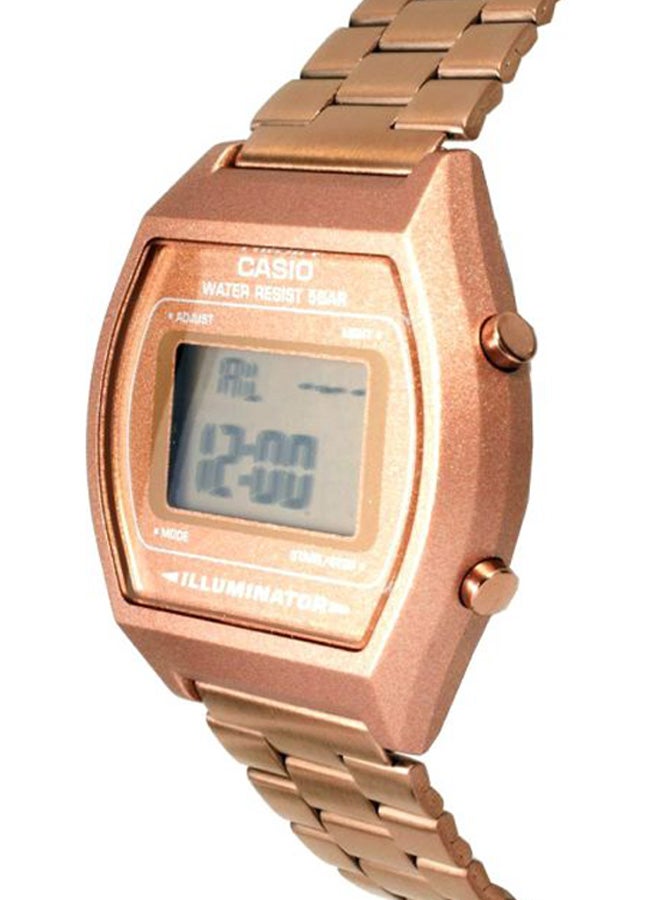 كاسيو ساعة يد رقمية بسوار من الإستانلس ستيل طراز B640WC-5A - قياس 35 مم - لون ذهبي وردي للنساء - Image 3