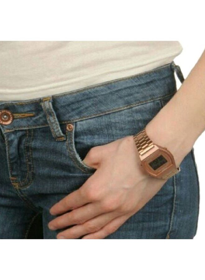 كاسيو ساعة يد رقمية بسوار من الإستانلس ستيل طراز B640WC-5A - قياس 35 مم - لون ذهبي وردي للنساء - Image 5