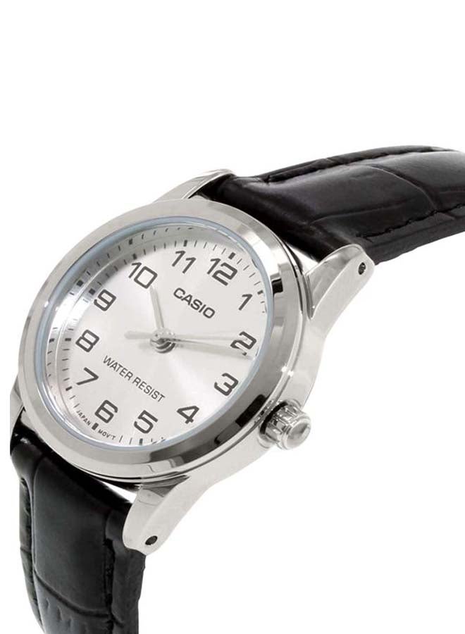 كاسيو ساعة يد بعقارب وسوار من الجلد طراز LTP-V001L-7BUDF - 31 مم - أسود للنساء - Image 3