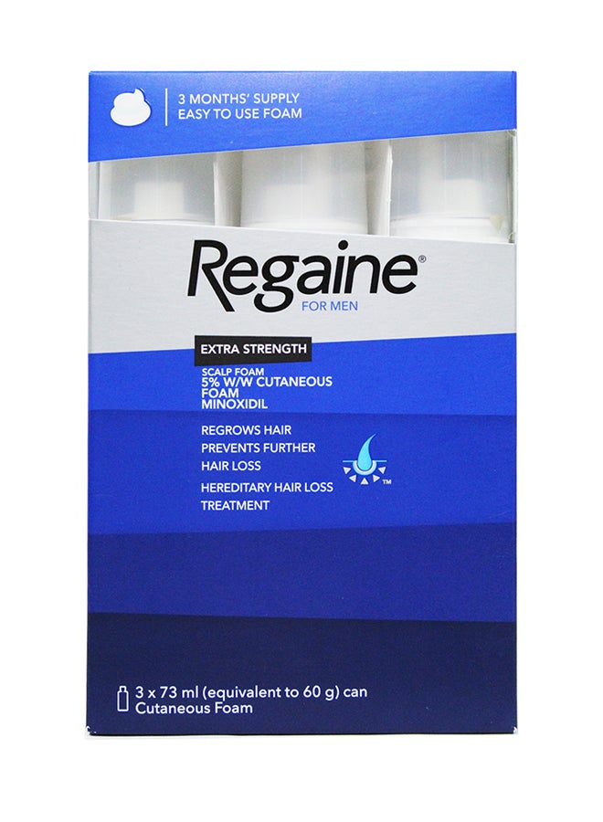 Regaine 3-Piece Minoxidil Hair Regrowth Treatment Foam Set White 3x73ml - Image 1