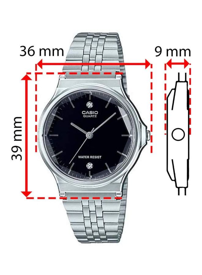 كاسيو ساعة يد بعقارب وسوار من الإستانلس ستيل طراز MQ-1000D-1A2DF مقاس 39 مم - لون فضي للنساء - Image 3