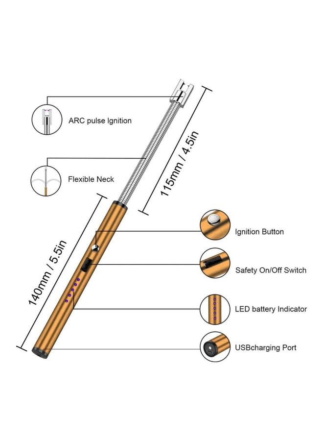 XiuWoo Electric Arc Lighter Gold/Silver - Image 2