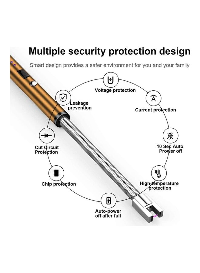 XiuWoo Electric Arc Lighter Gold/Silver - Image 4