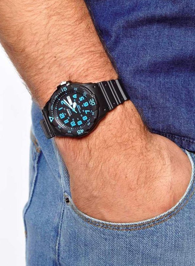 كاسيو ساعة يد بعقارب مقاومة للماء طراز MRW-200H-2BVEF - 48 مم - أسود للرجال - Image 5