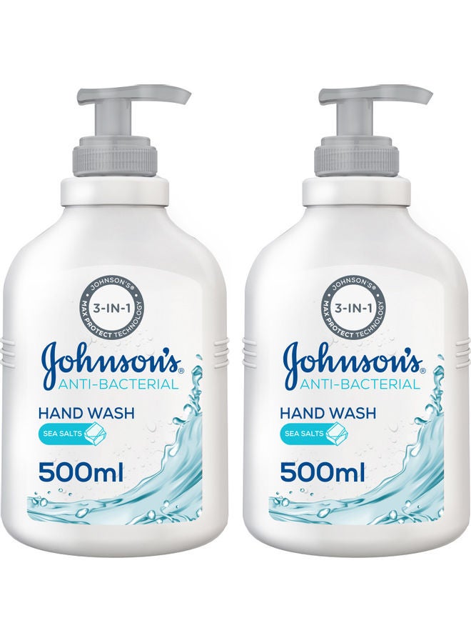 Johnson's Hand Wash Anti-Bacterial Sea Salts Multicolour 2x500ml 