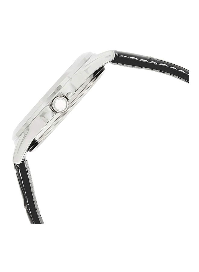 كاسيو ساعة يد بعقارب وسوار من الجلد طراز MTP-1381L-1AVDF- 47 مم - أسود للرجال - Image 3