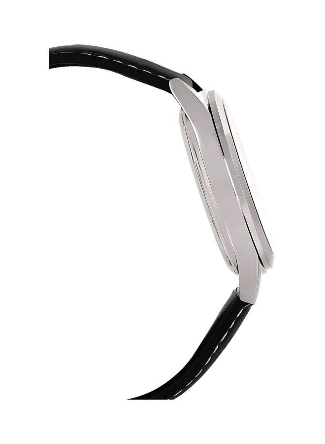 كاسيو ساعة يد بعقارب وسوار من الجلد طراز MTP-1381L-1AVDF- 47 مم - أسود للرجال - Image 4