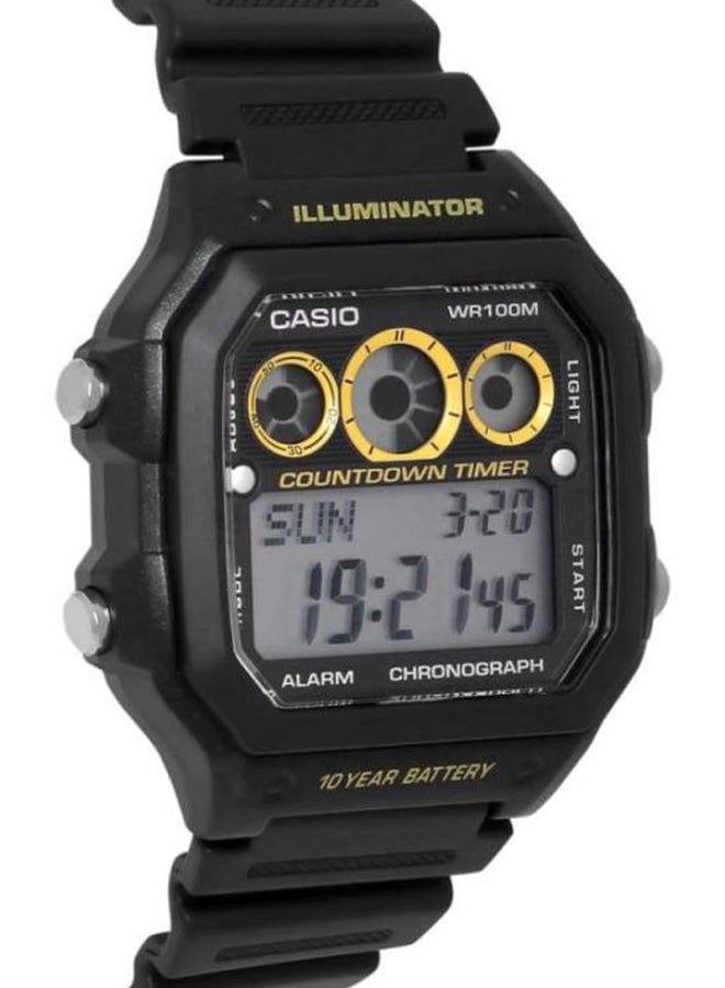 CASIO Boys' Men's Leather Digital Watch AE-1300WH-1A2 - 42.1 mm - Image 5