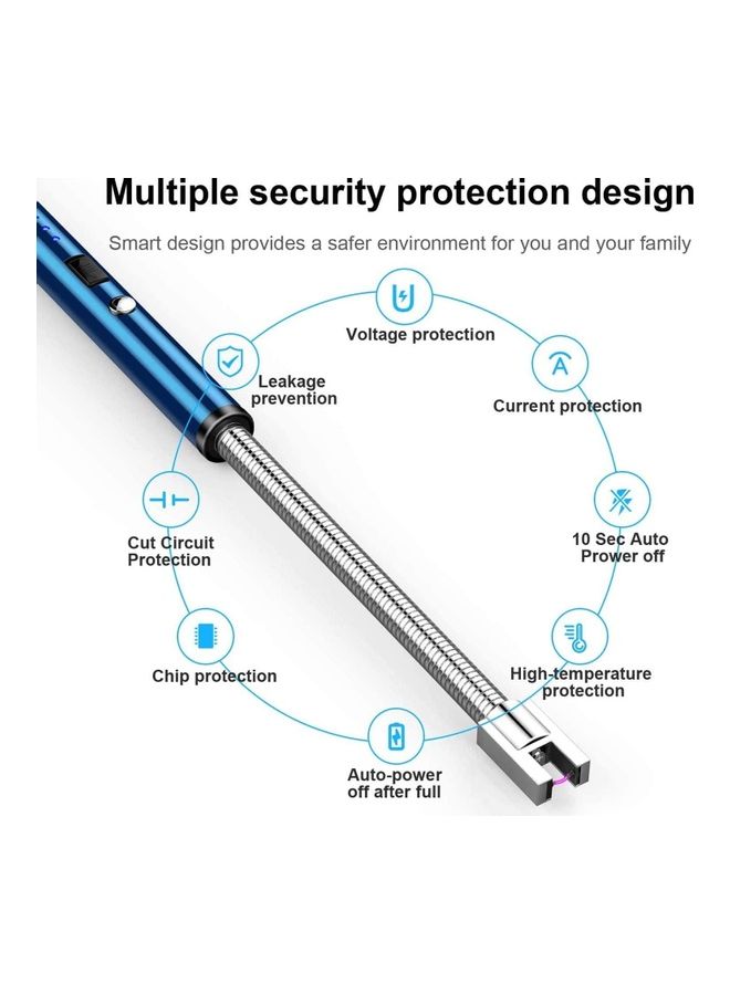 شو وو قداحة كهربائية بشعلة مقوسة أزرق / فضي - Image 4