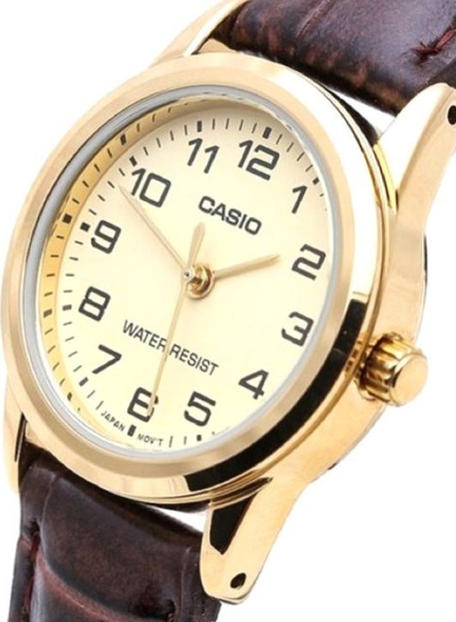 CASIO - Leather Analog Quartz Watch Set MTP/LTP-V001GL-9BUDF - Image 1