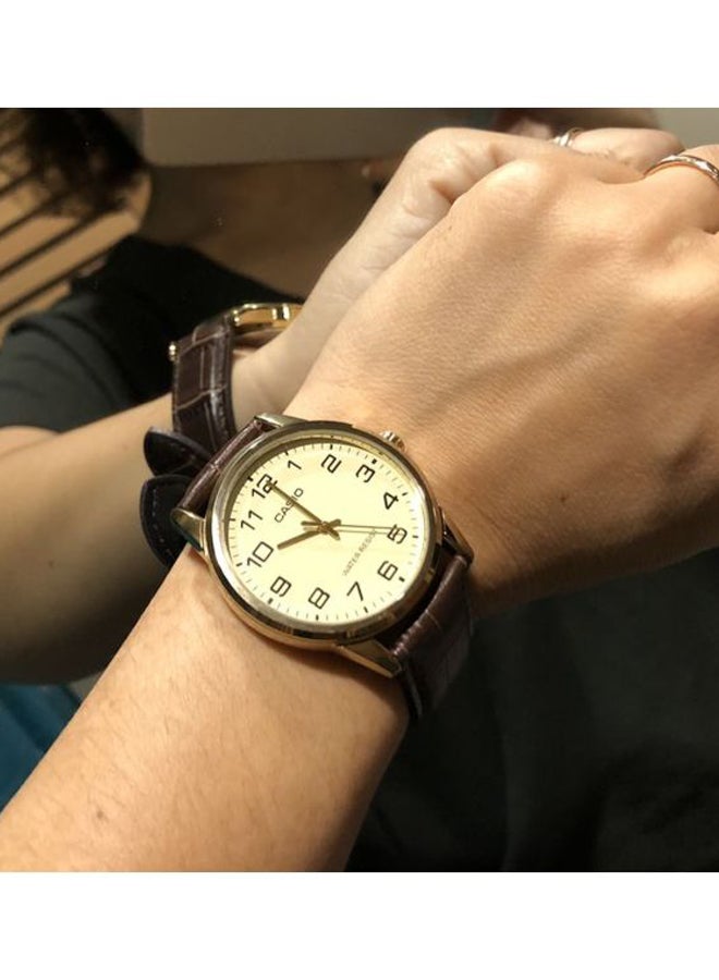 CASIO - Leather Analog Quartz Watch Set MTP/LTP-V001GL-9BUDF - Image 1