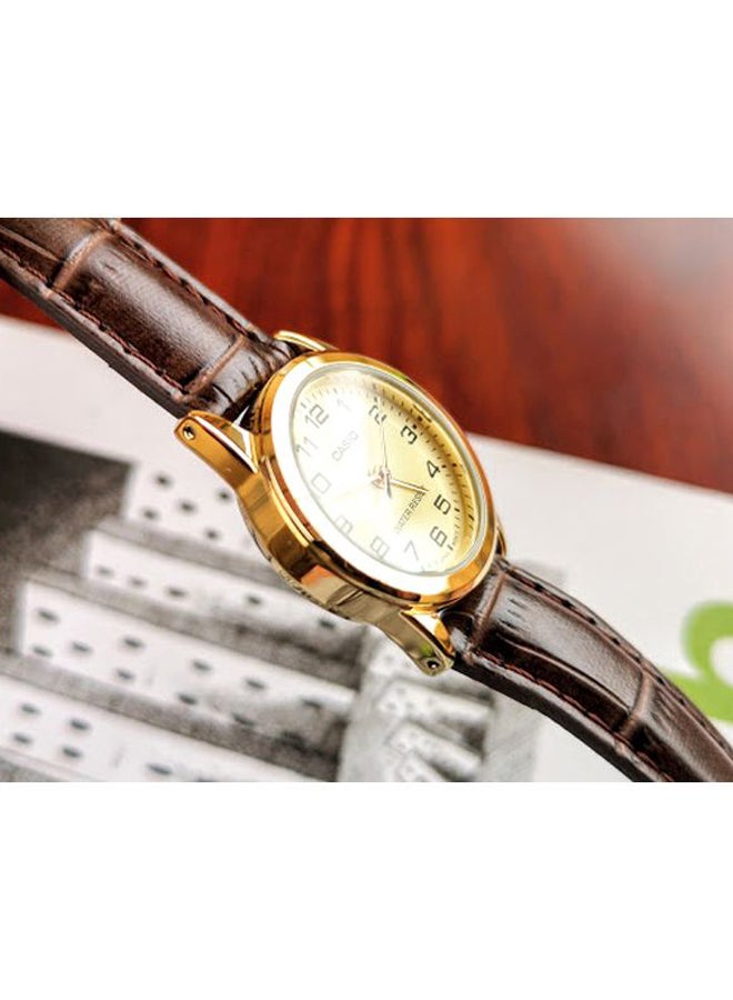 CASIO - Leather Analog Quartz Watch Set MTP/LTP-V001GL-9BUDF - Image 1