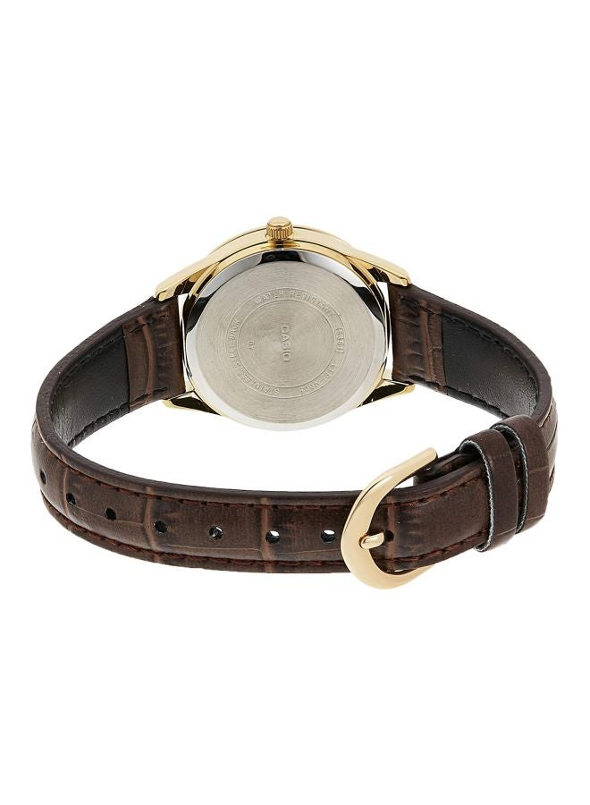 CASIO Women's Leather Analog Wrist Watch LTP-V005GL-1B2UDF - 34 mm - Brown  - Image 2