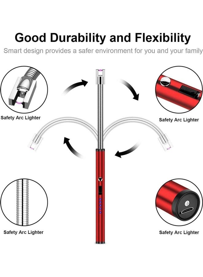 XiuWoo Electric Arc Lighter Red/Silver - Image 3