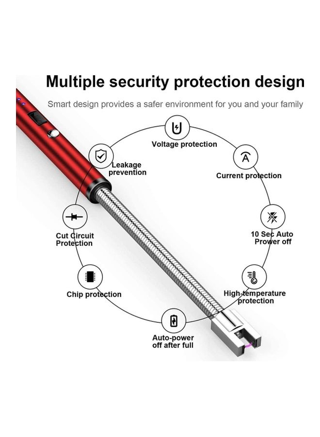 XiuWoo Electric Arc Lighter Red/Silver - Image 4