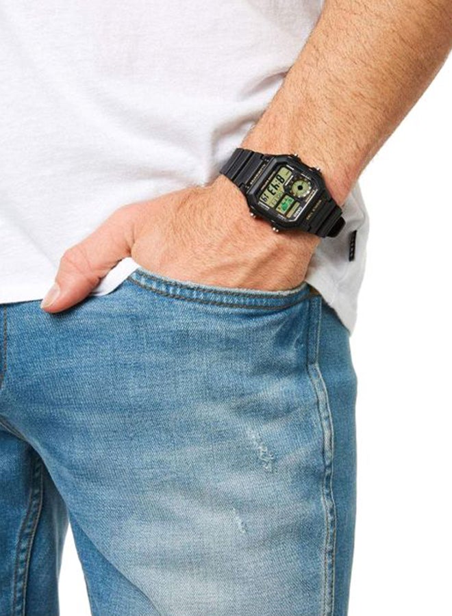 CASIO - Men's Water Resistant Digital Watch AE-1200WH-1B - 45 mm - Black - Image 1