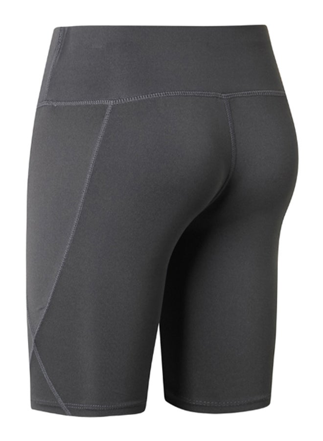High Waist Workout Running Shorts Grey - Image 2