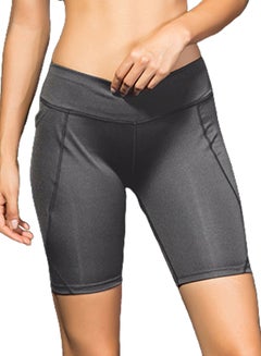 High Waist Workout Running Shorts Grey