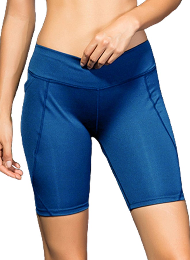Generic - High Waist Workout Running Shorts Blue - Image 1