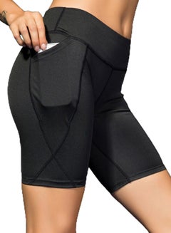 High Waist Workout Running Shorts Black