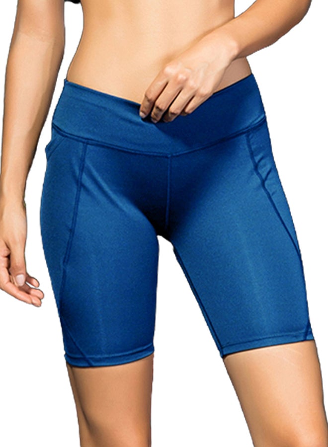 Generic - High Waist Workout Running Shorts Blue - Image 1