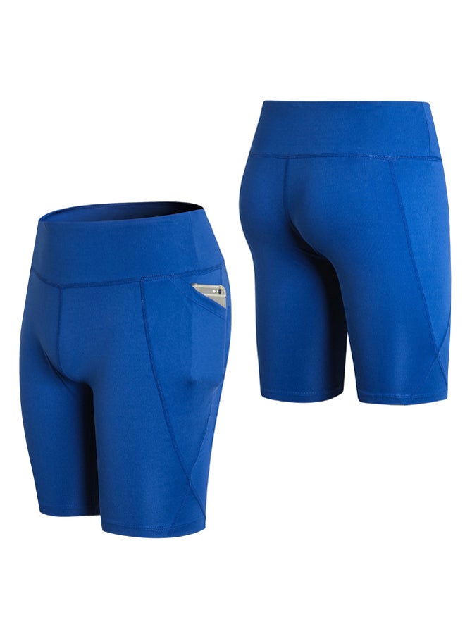 Generic - High Waist Workout Running Shorts Blue - Image 1
