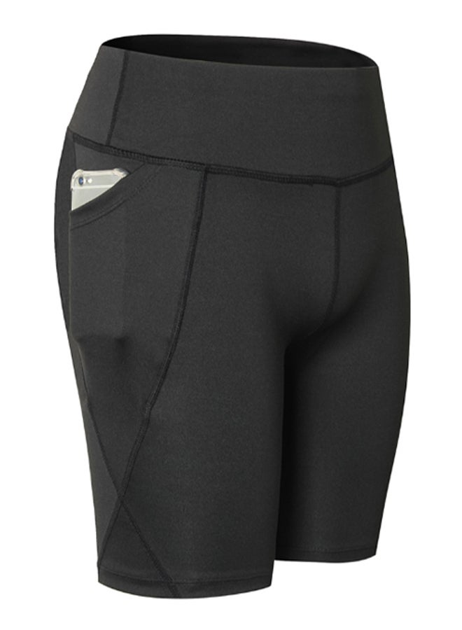 Generic - High Waist Workout Running Shorts Black - Image 1