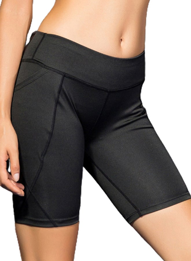Generic - High Waist Workout Running Shorts Black - Image 1