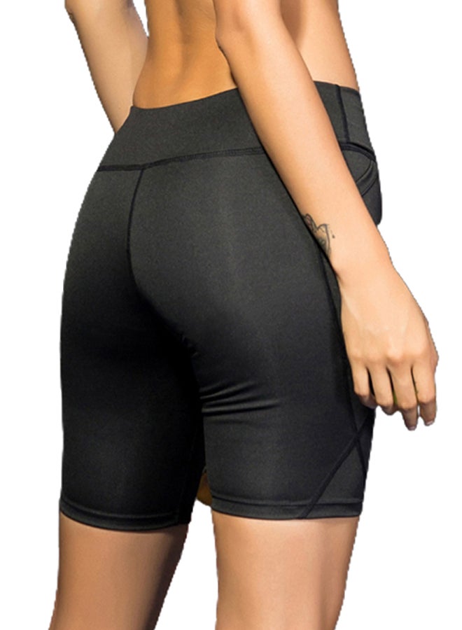 Generic - High Waist Workout Running Shorts Black - Image 1