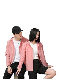 2 Pack UV Sunshine Quick Dry Couple Hooded Jackets Pink