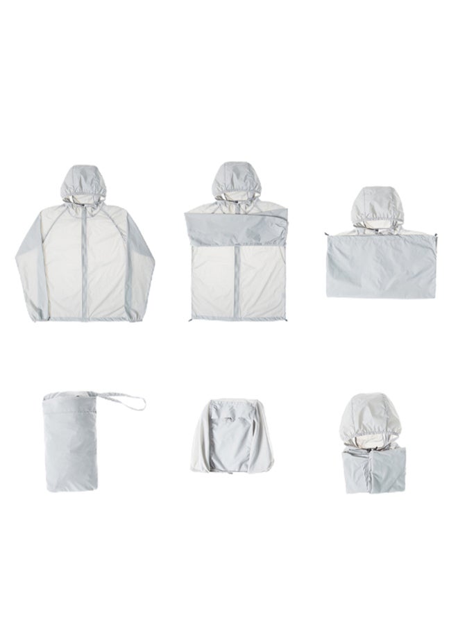 2 Pack UV Sunshine Quick Dry Couple Hooded Jackets White  - Image 4