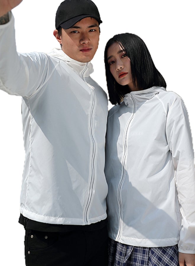 Generic - 2 Pack UV Sunshine Quick Dry Couple Hooded Jackets White - Image 1