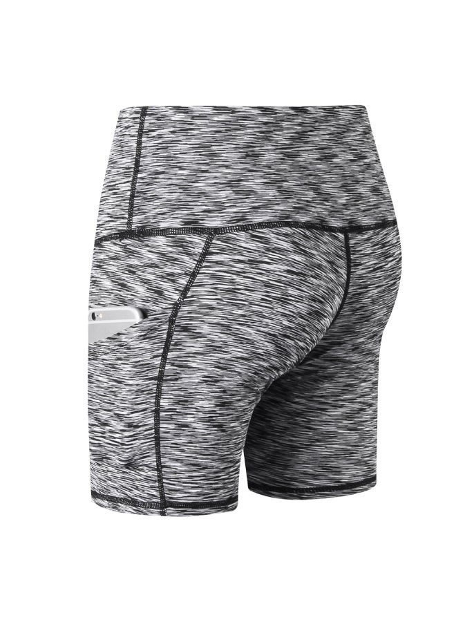 Comfortable High Waist Yoga Shorts Grey  - Image 2