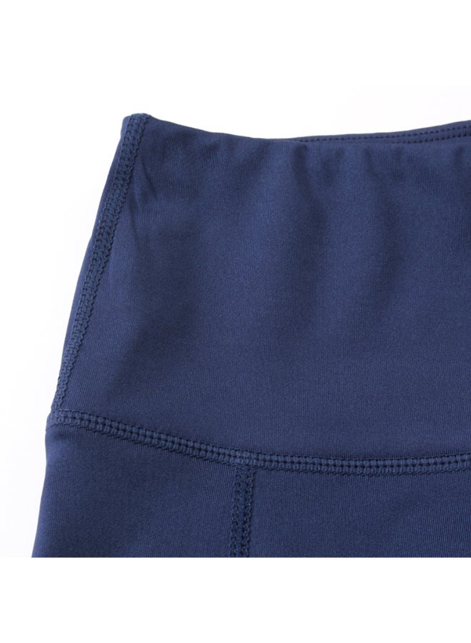 Comfortable High Waist Yoga Shorts Blue - Image 3