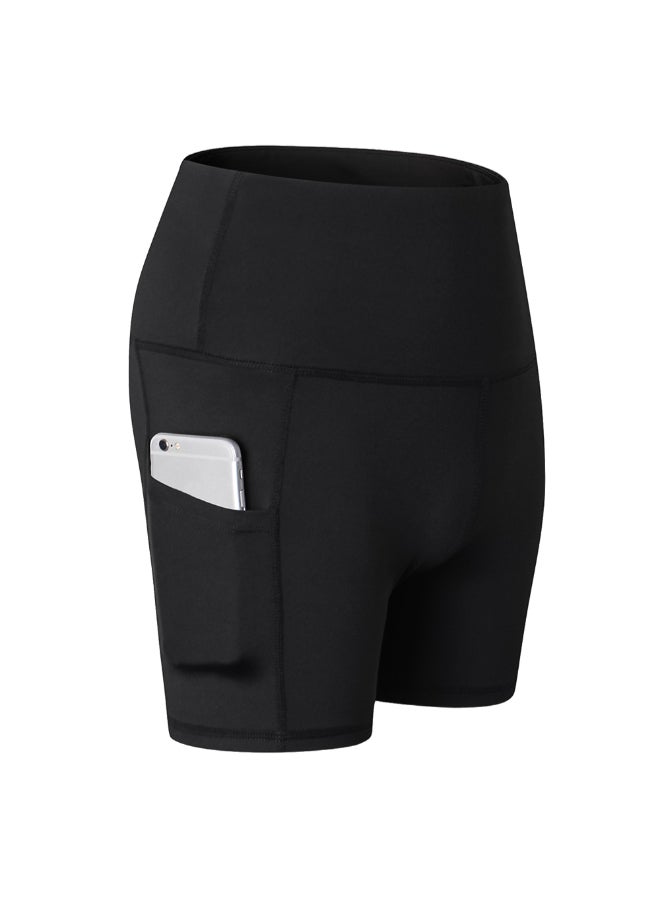 Comfortable High Waist Yoga Shorts Black - Image 3