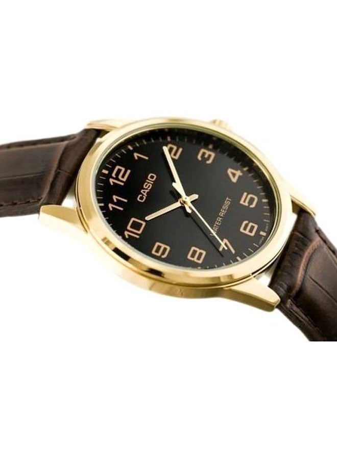 CASIO - Men's Water Resistant Analog Watch MTP-V001GL-1BUDF (CN) - 38 mm - Brown - Image 1