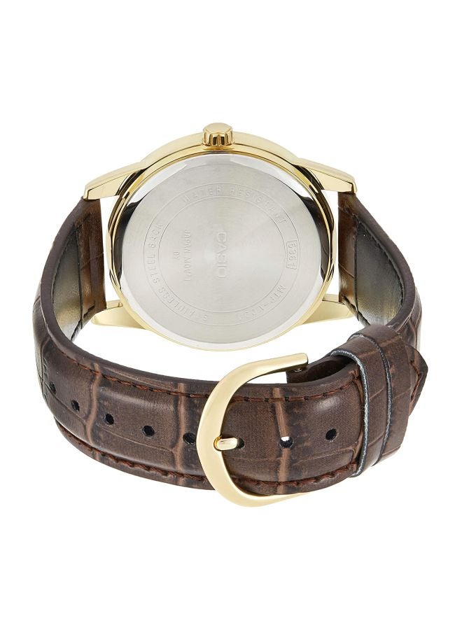 CASIO - Men's Water Resistant Analog Watch MTP-V001GL-1BUDF (CN) - 38 mm - Brown - Image 1