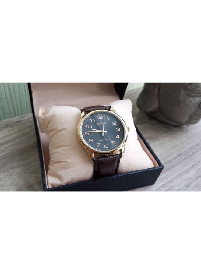 CASIO - Men's Water Resistant Analog Watch MTP-V001GL-1BUDF (CN) - 38 mm - Brown - Image 1