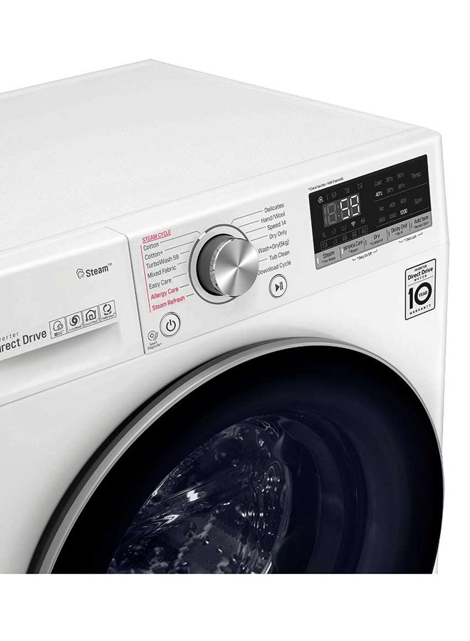 LG - Front Load Washing Machine With Dryer 10.5kg WSV1107WHT White/Black - Image 1